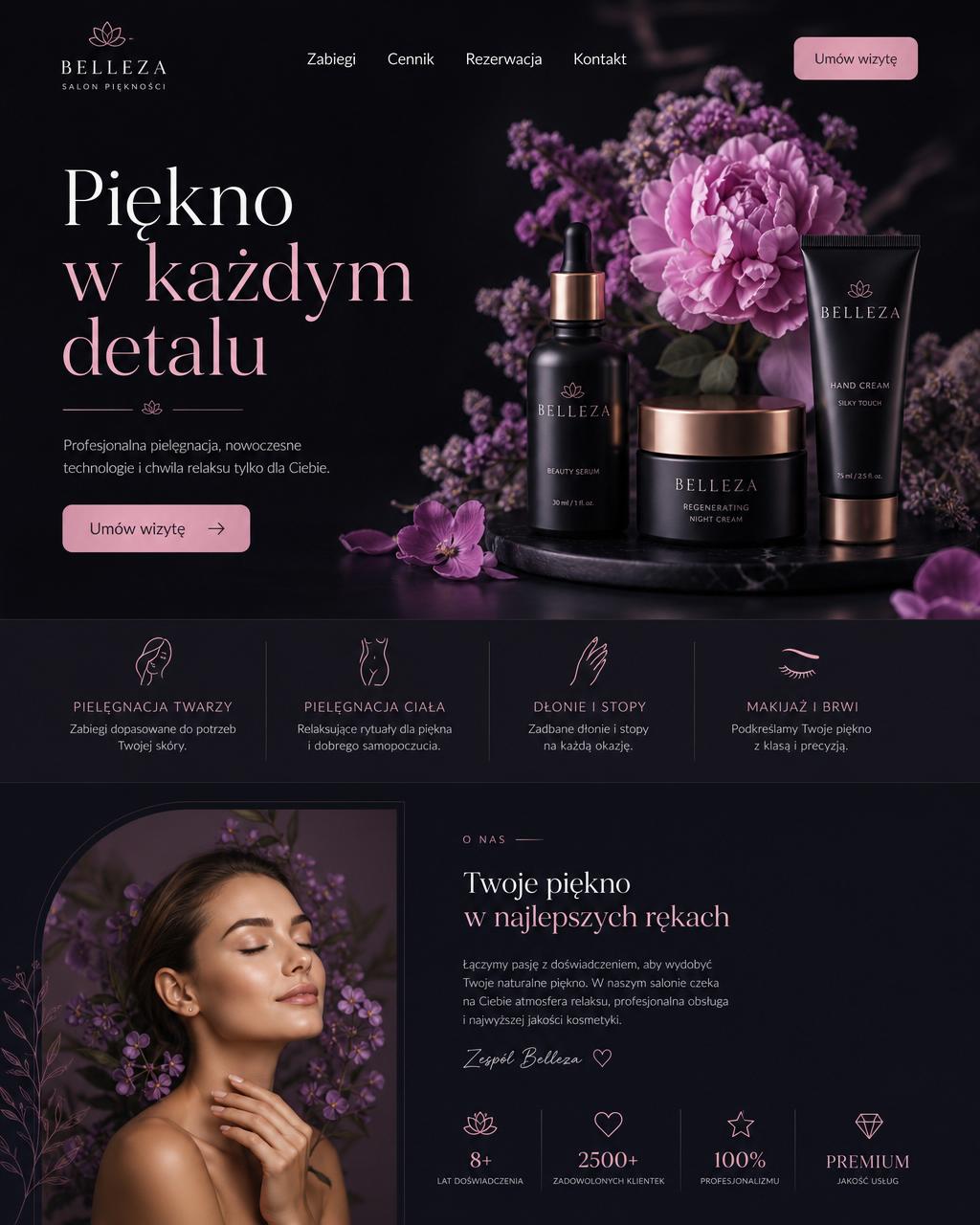 Projekt strony Salon Beauty Glow