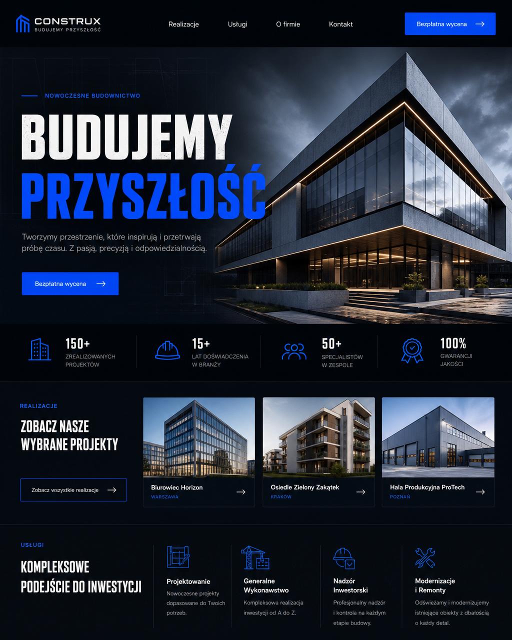 Projekt strony BudMax Konstrukcje