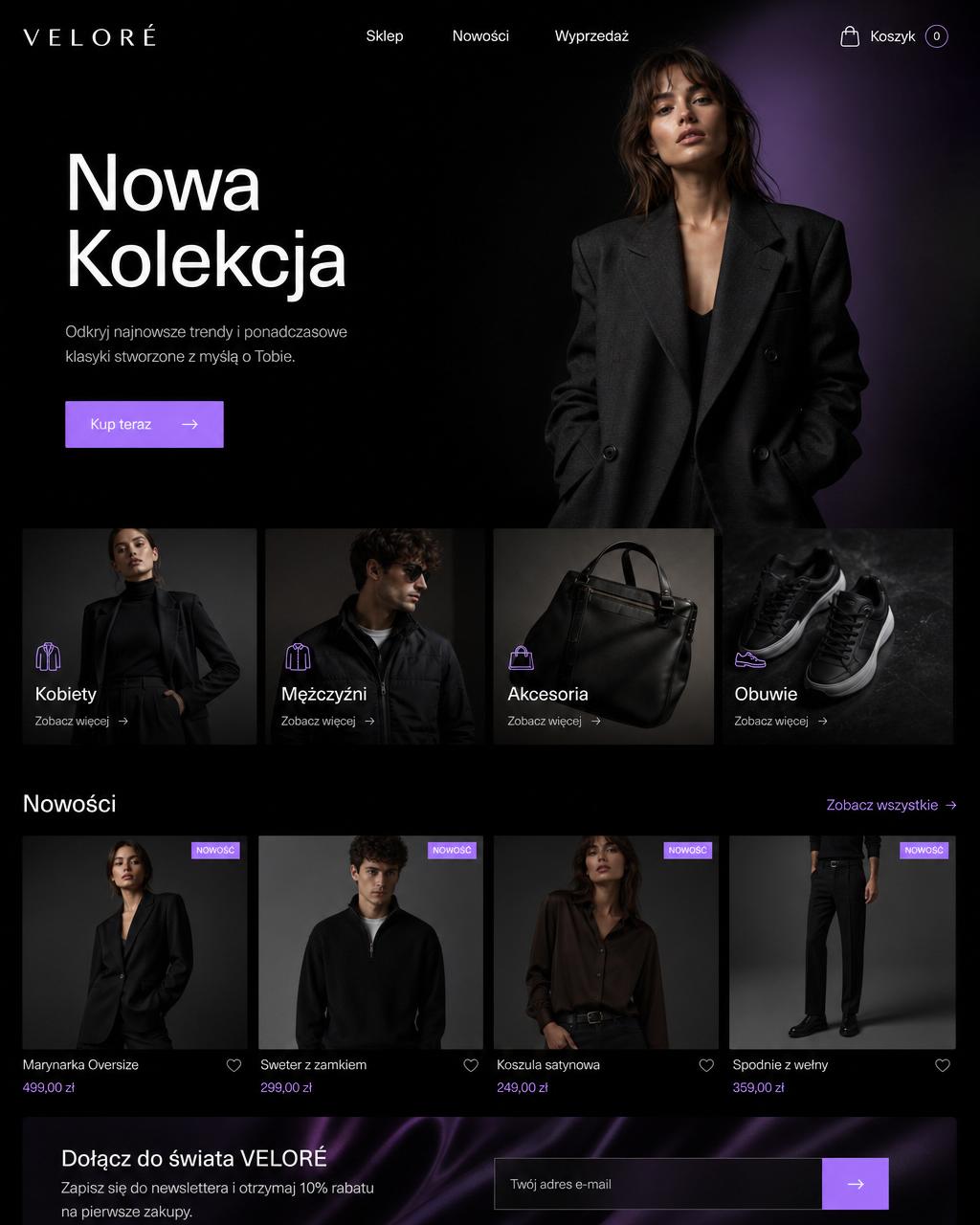 Projekt strony Moda Nova